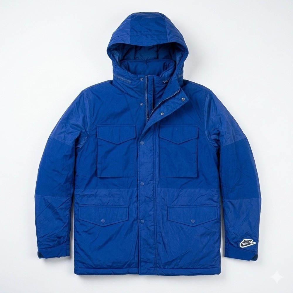 Nike Repel M65 Synthetic Fill Jacket Blue Mens Small Insulated Field Coat CV5562